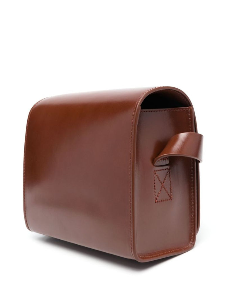 Brown Camera Leather Shoulder Bag