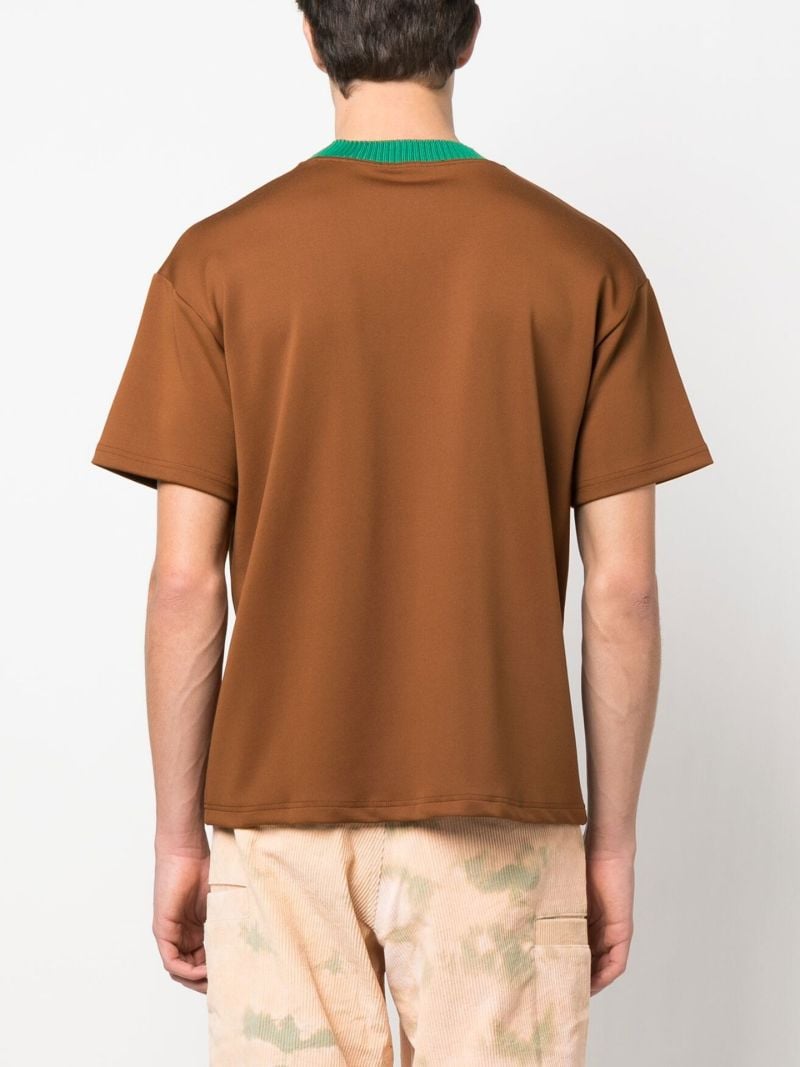 Brown Embroidered Logo T-shirt