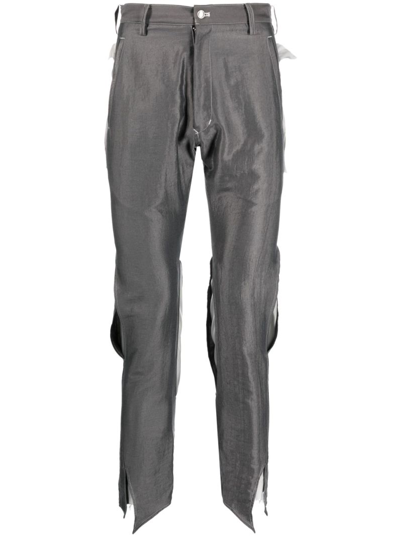 Grey Slit Slim Trousers