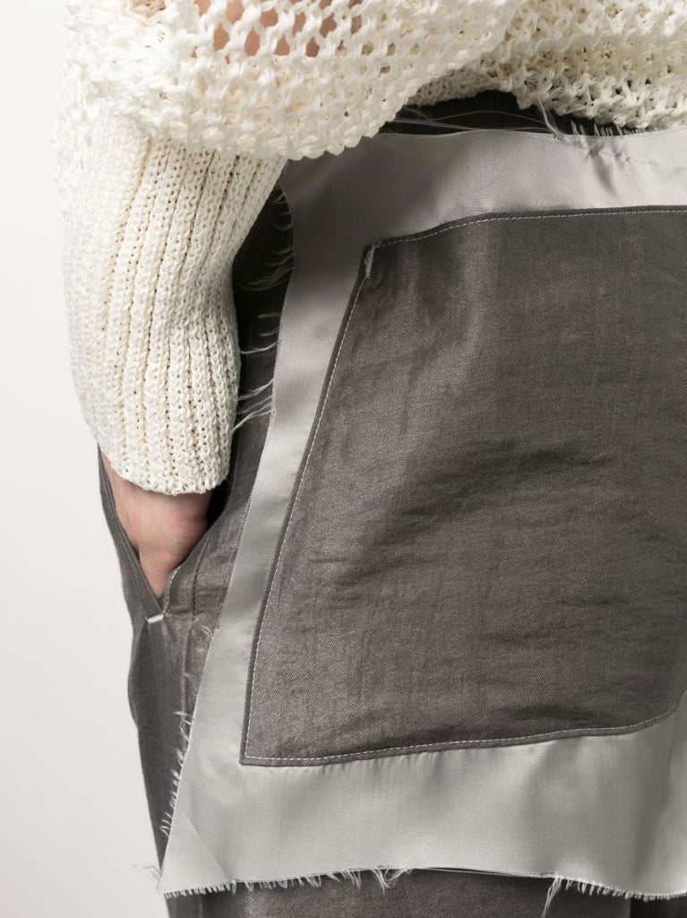 Grey Slit Slim Trousers