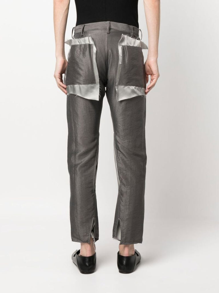 Grey Slit Slim Trousers