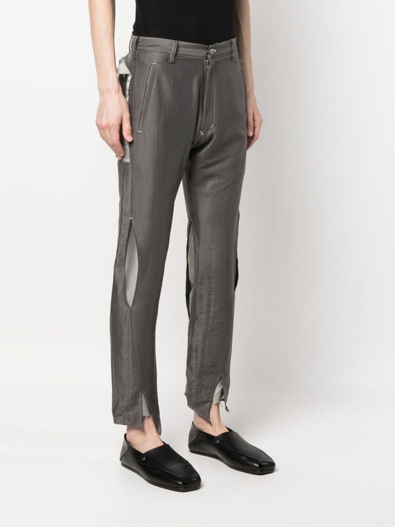 Grey Slit Slim Trousers