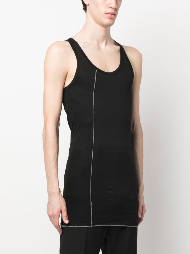 Black Longline Cotton Tank Top
