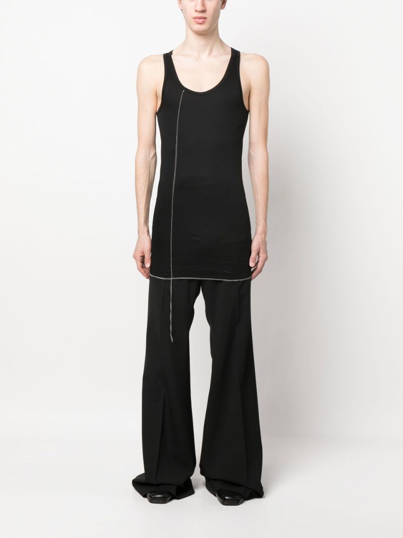 Black Longline Cotton Tank Top