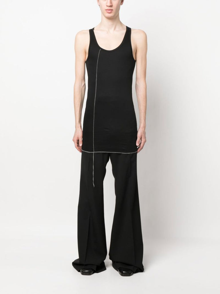 Black Longline Cotton Tank Top