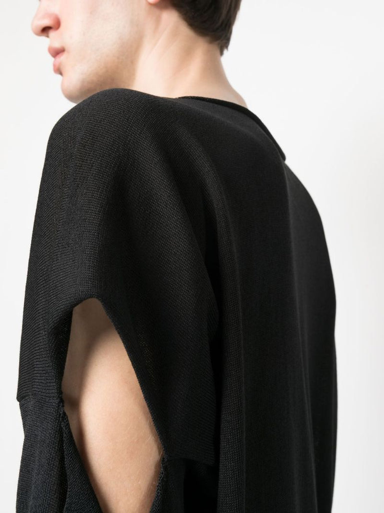 Grey Cut-out Fine-knit Sweater