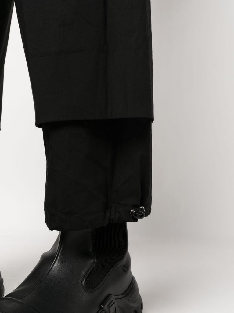 Black Cropped Cotton Trousers