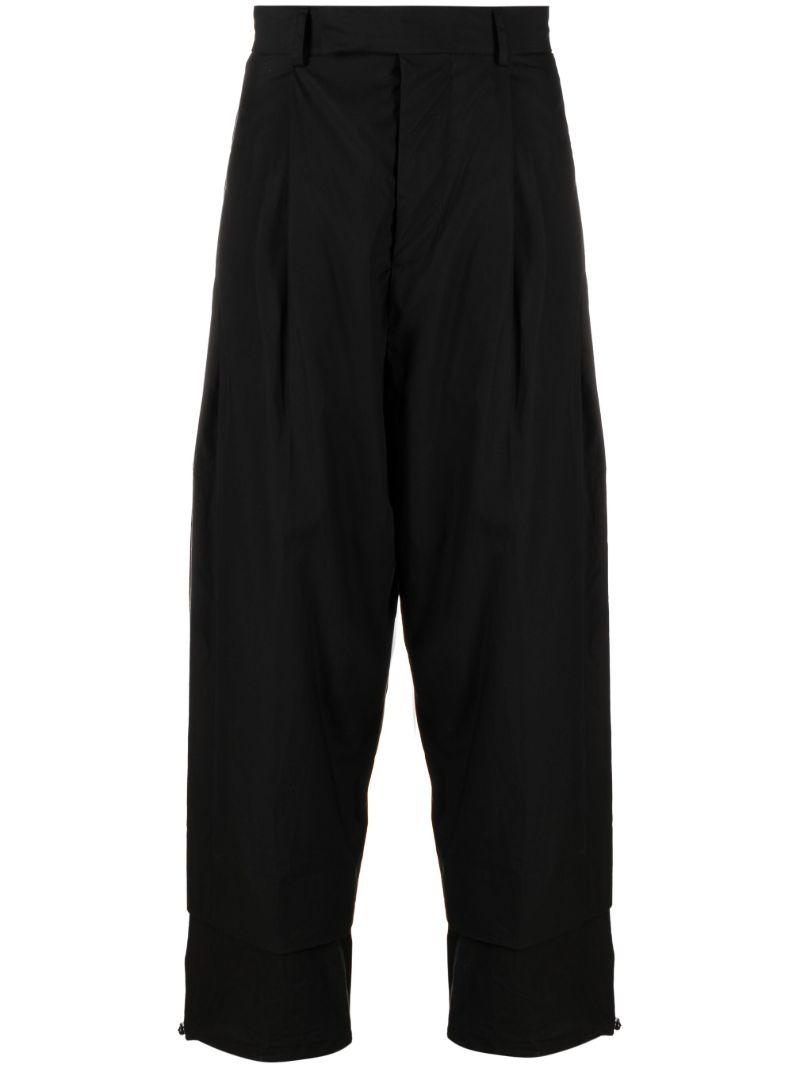 Black Cropped Cotton Trousers