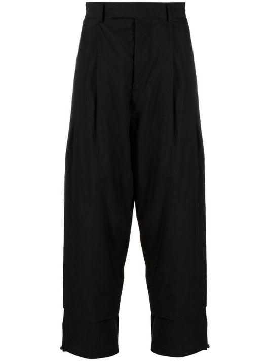 Black Cropped Cotton Trousers