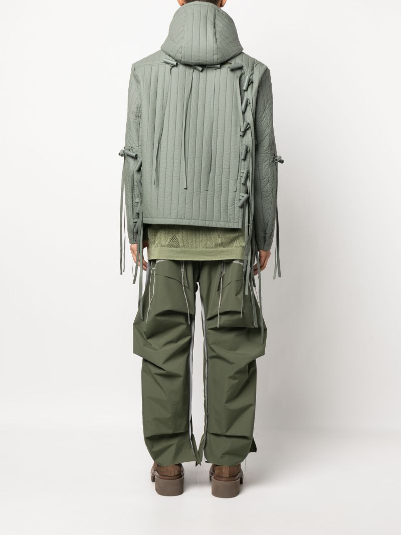 Green Tyvek Drawstring Bomber Jacket