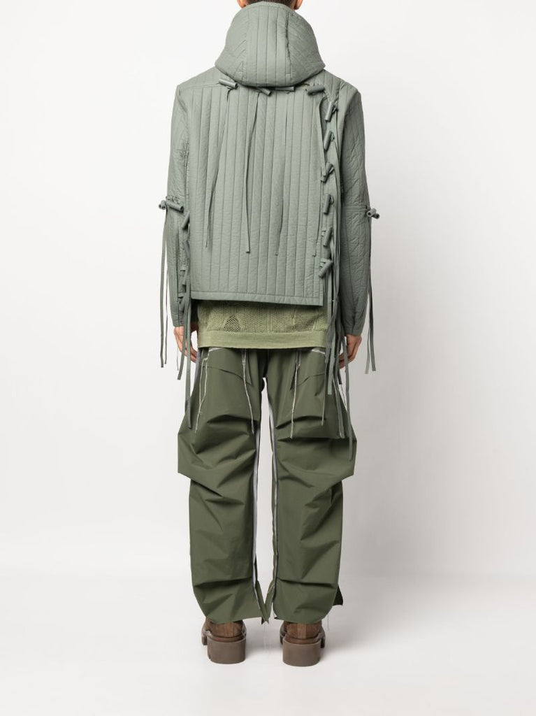Green Tyvek Drawstring Bomber Jacket