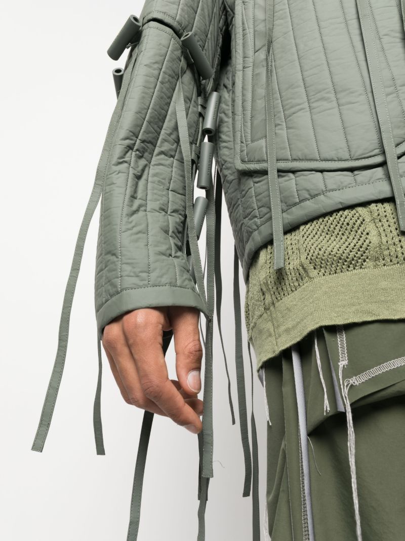 Green Tyvek Drawstring Bomber Jacket