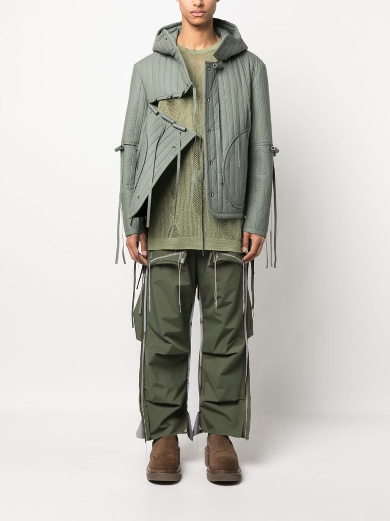 Green Tyvek Drawstring Bomber Jacket