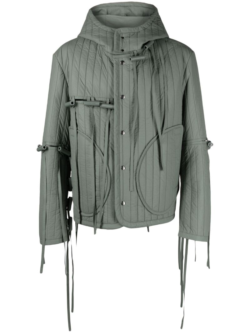 Green Tyvek Drawstring Bomber Jacket