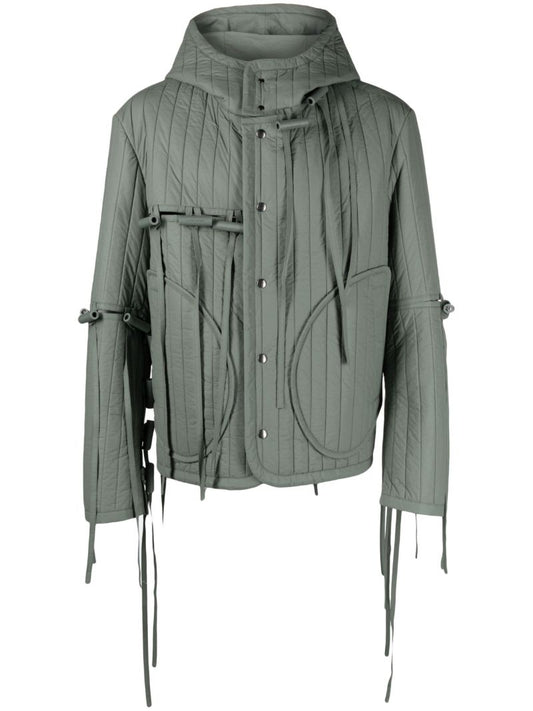 Green Tyvek Drawstring Bomber Jacket