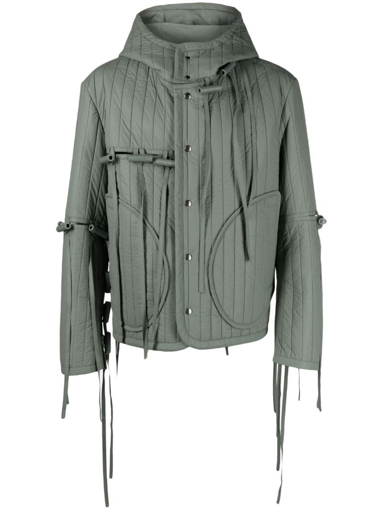 Green Tyvek Drawstring Bomber Jacket