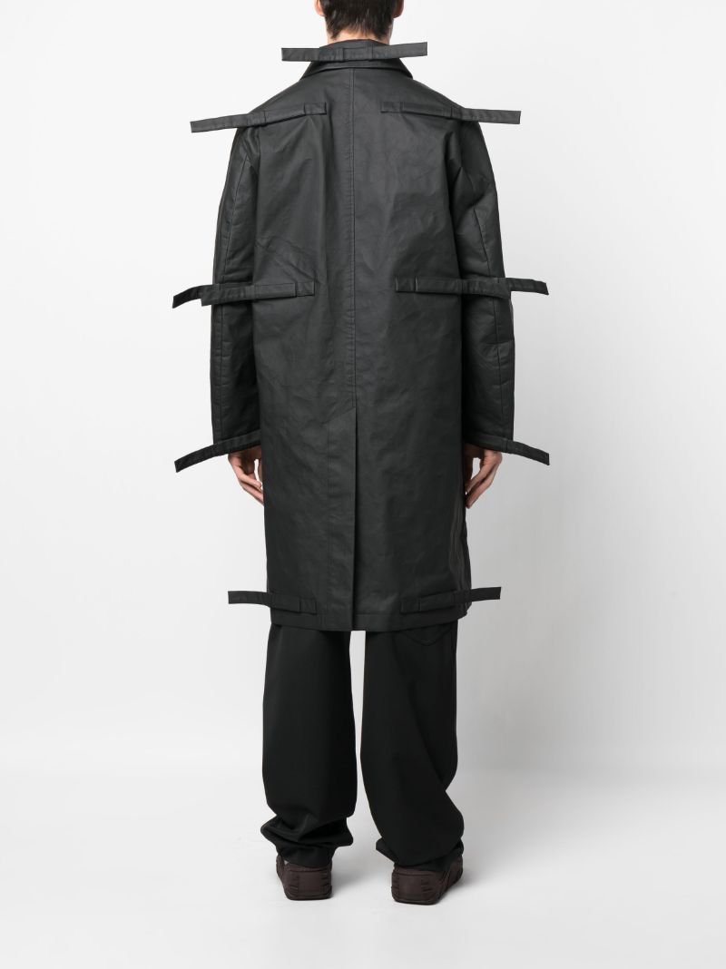 Black Tab Detail Single Breasted Coat