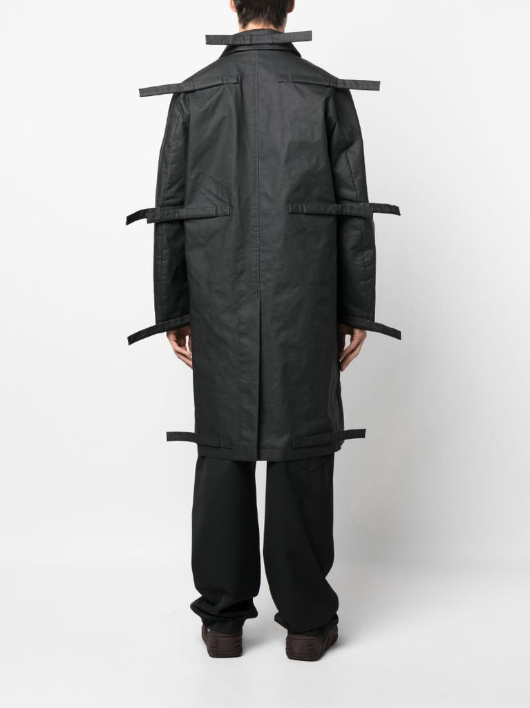 Black Tab Detail Single Breasted Coat