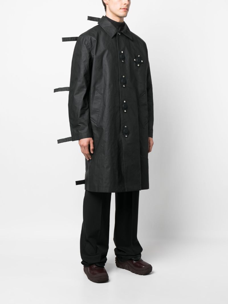 Black Tab Detail Single Breasted Coat