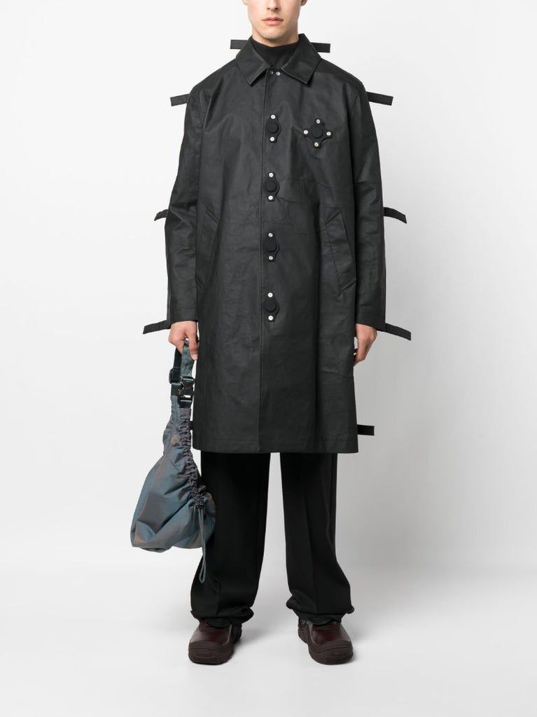 Black Tab Detail Single Breasted Coat