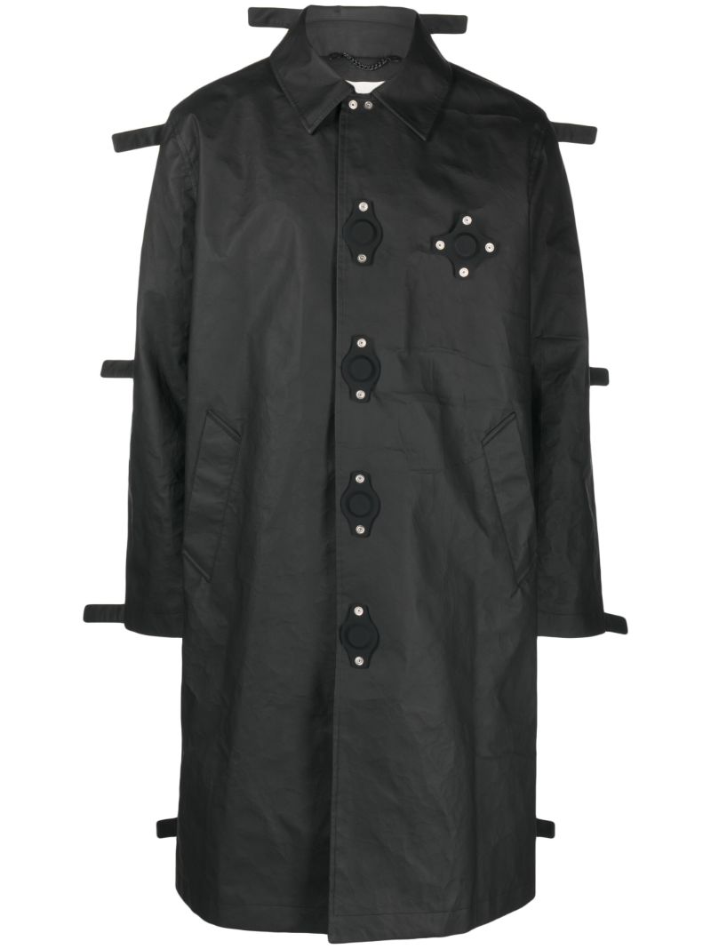 Black Tab Detail Single Breasted Coat