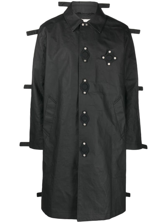 Black Tab Detail Single Breasted Coat