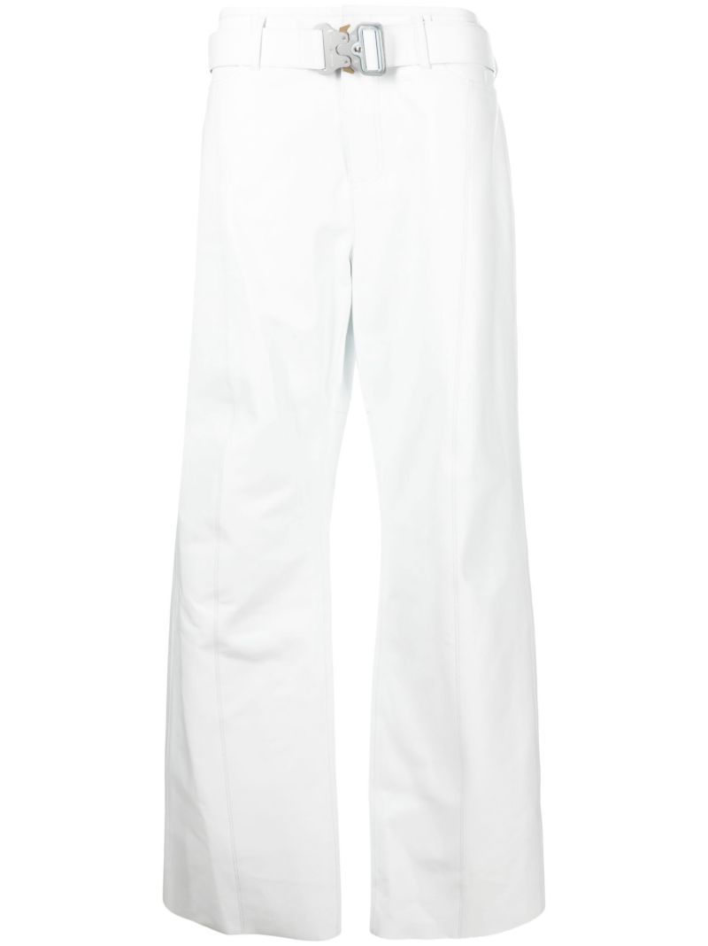 White Buckled Leather Trousers