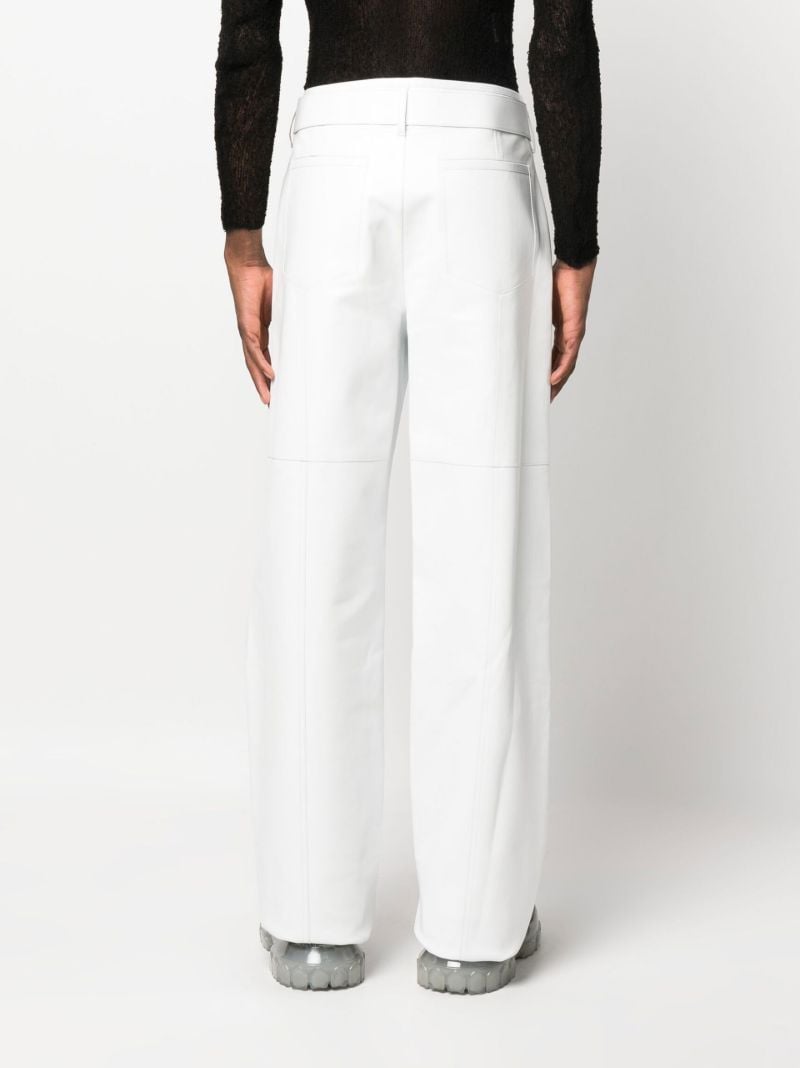 White Buckled Leather Trousers