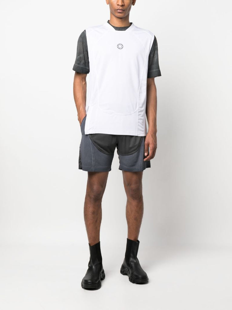 White Logo Print Top
