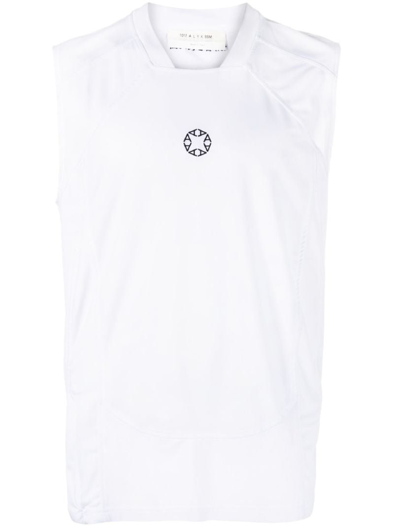 White Logo Print Top