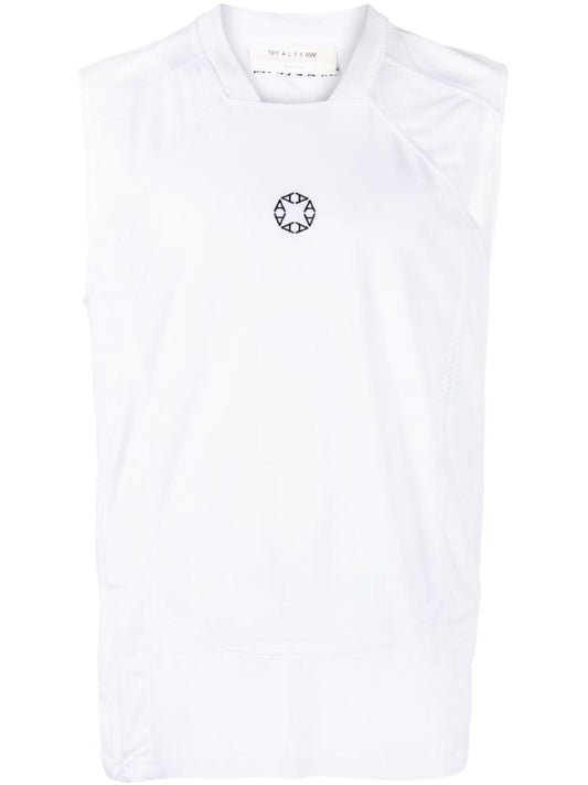 White Logo Print Top