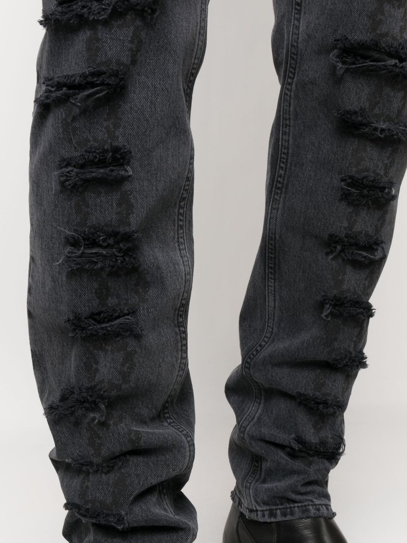 Black Slashed Skinny Jeans