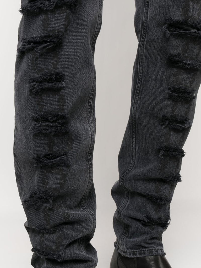 Black Slashed Skinny Jeans
