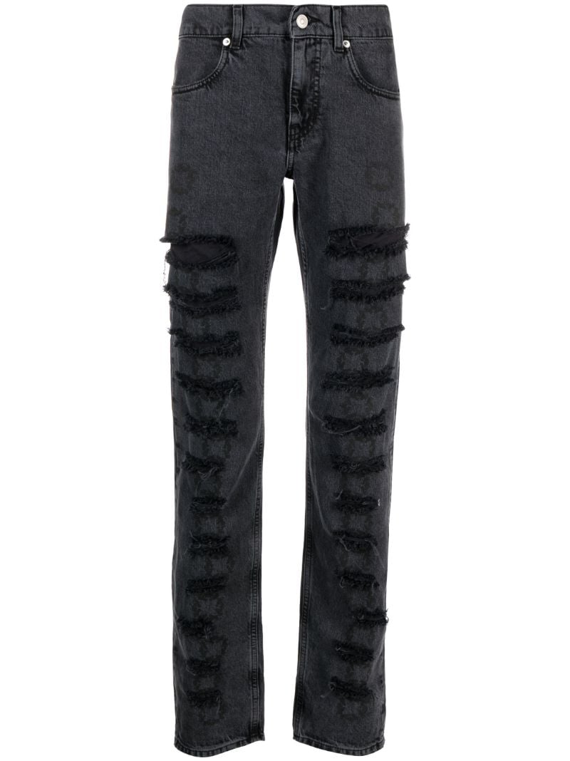 Black Slashed Skinny Jeans