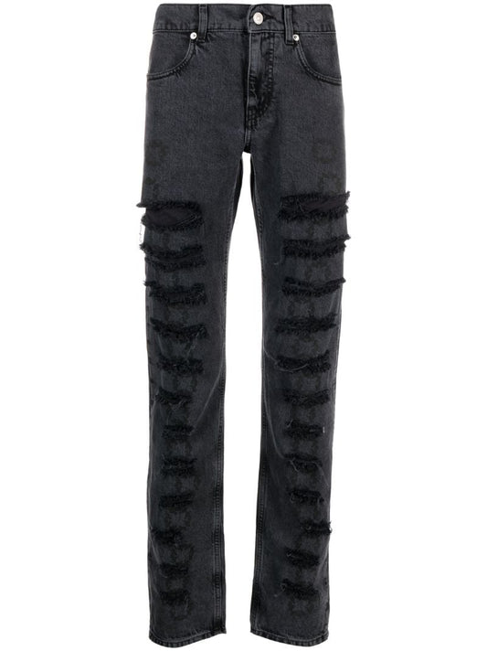 Black Slashed Skinny Jeans