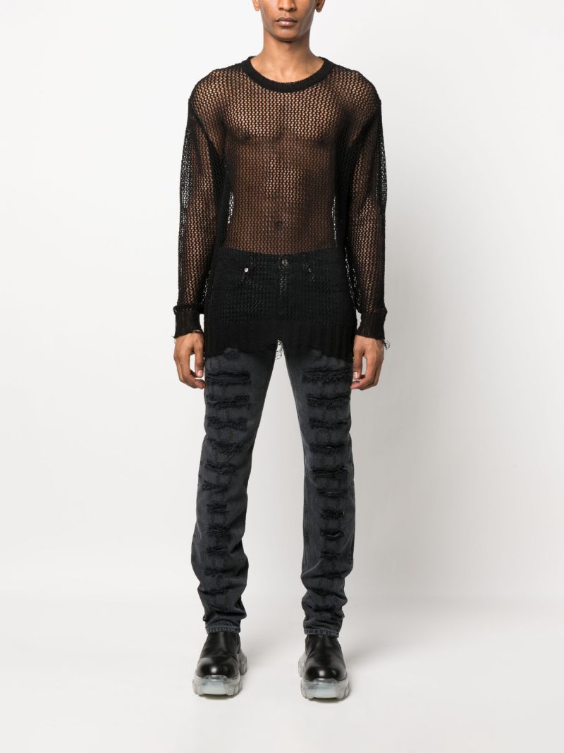 Black Slashed Skinny Jeans