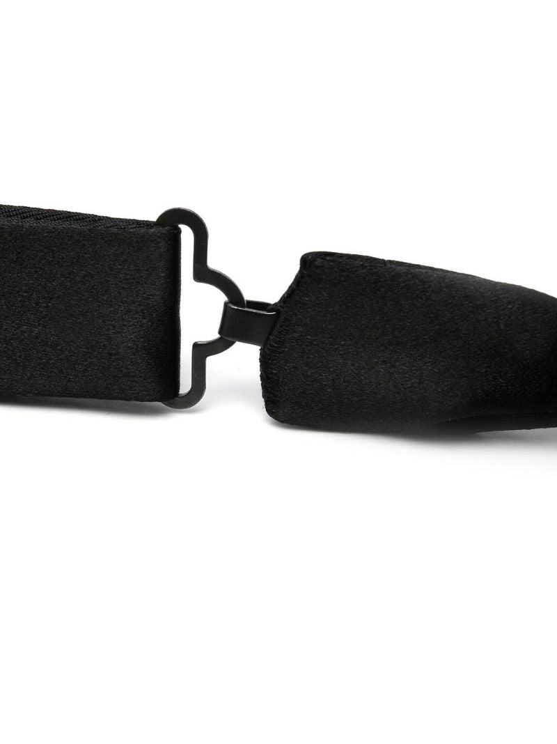Black Silk Satin Bow Tie
