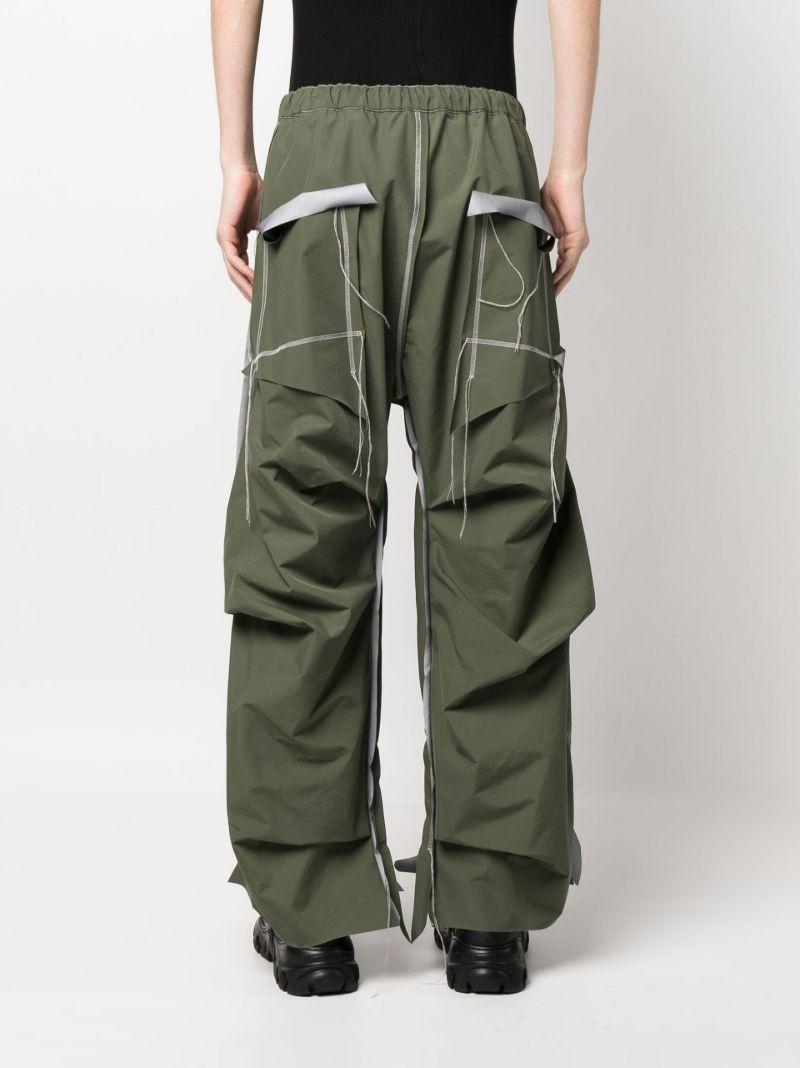 Green Draped Wide Leg Trousers