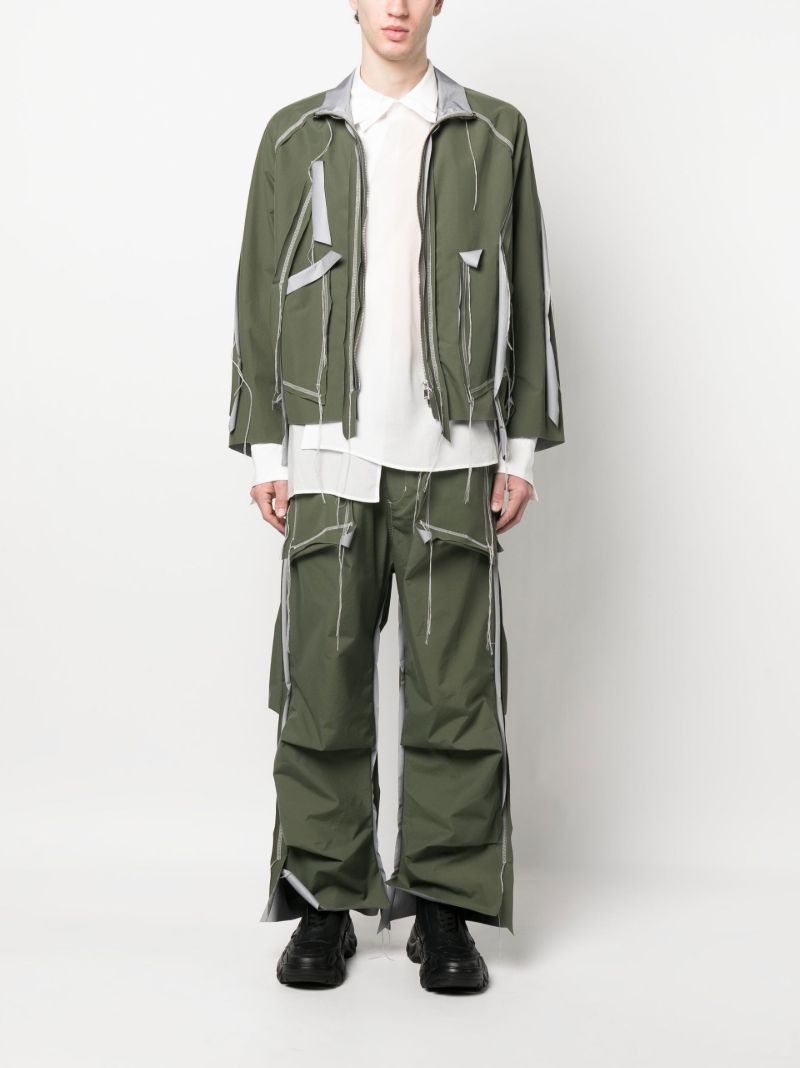 Green Draped Wide Leg Trousers