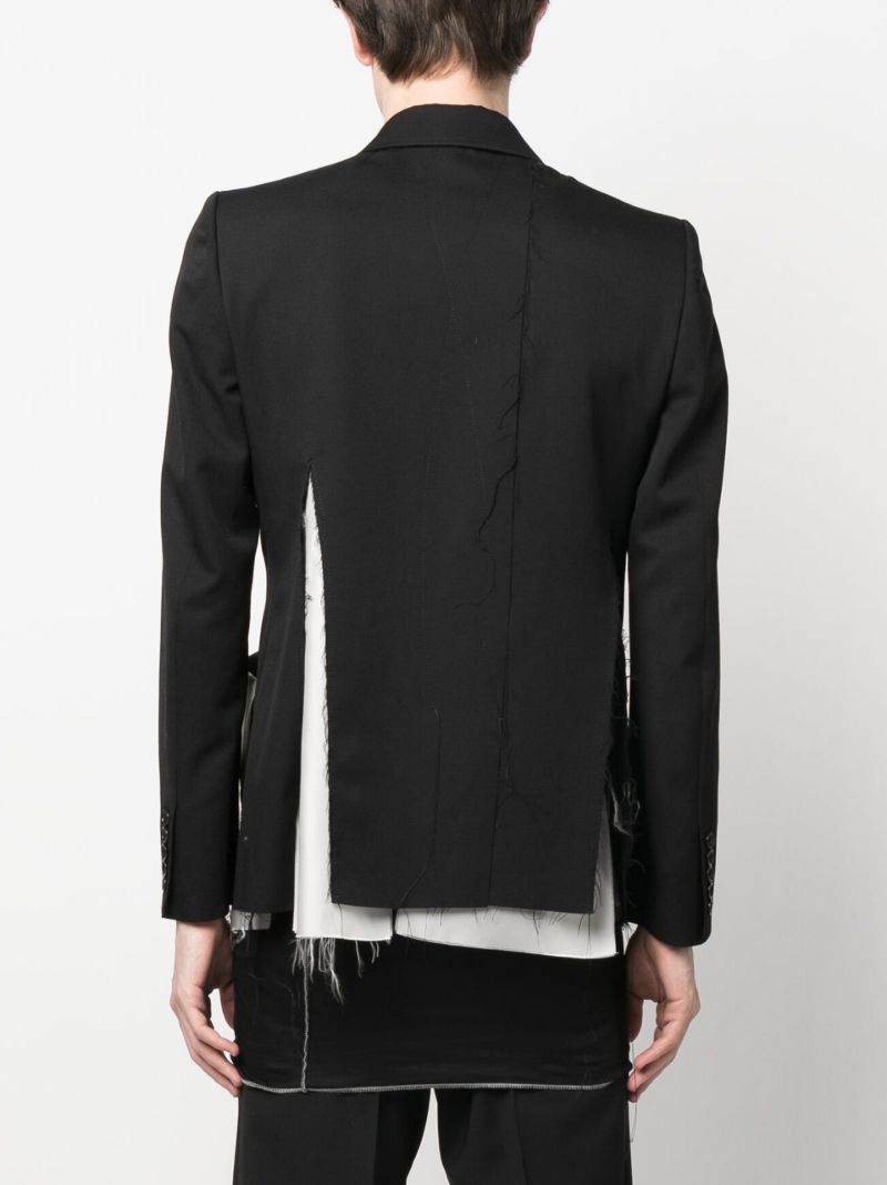 Black Single Breasted Wool Blazer