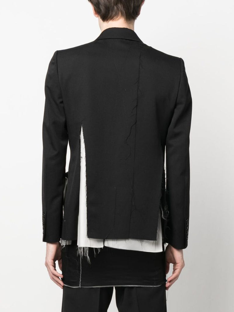 Black Single Breasted Wool Blazer
