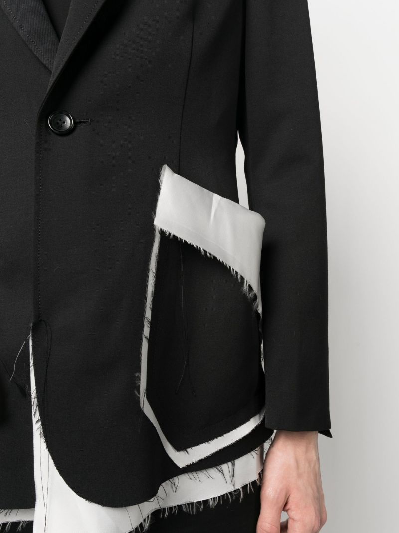 Black Single Breasted Wool Blazer