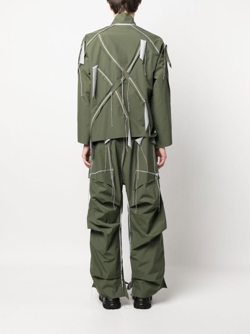 Green Cutting Zip Up Jacket