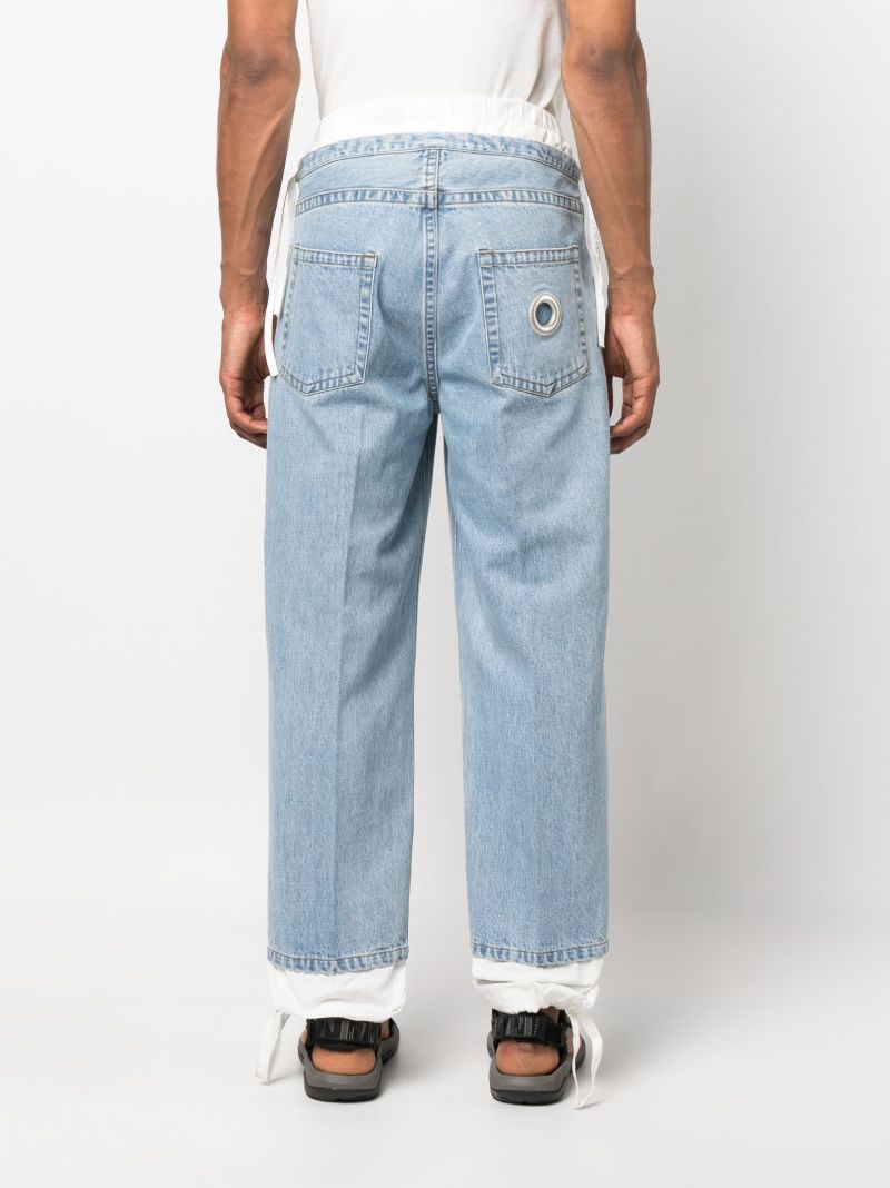 Blue Layered-effect Jeans