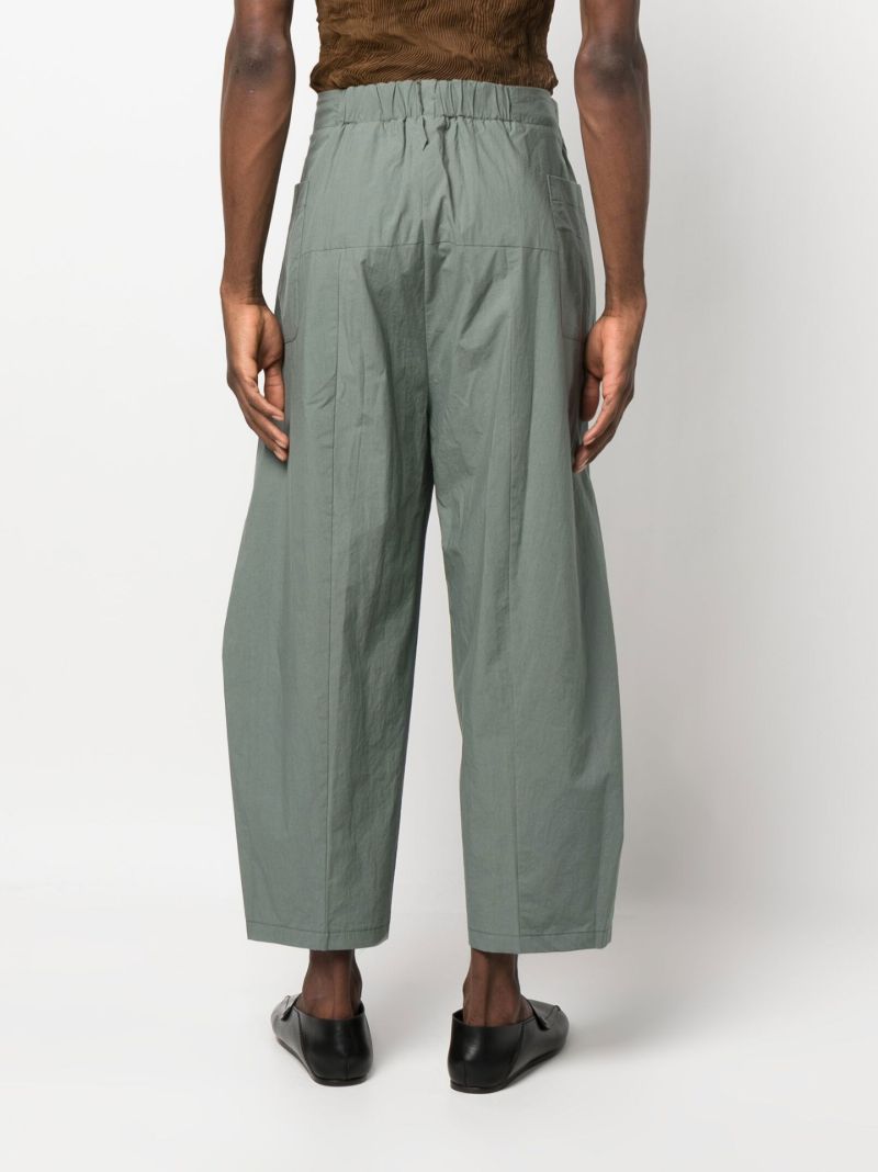 Green Wide-leg Wrap Trousers