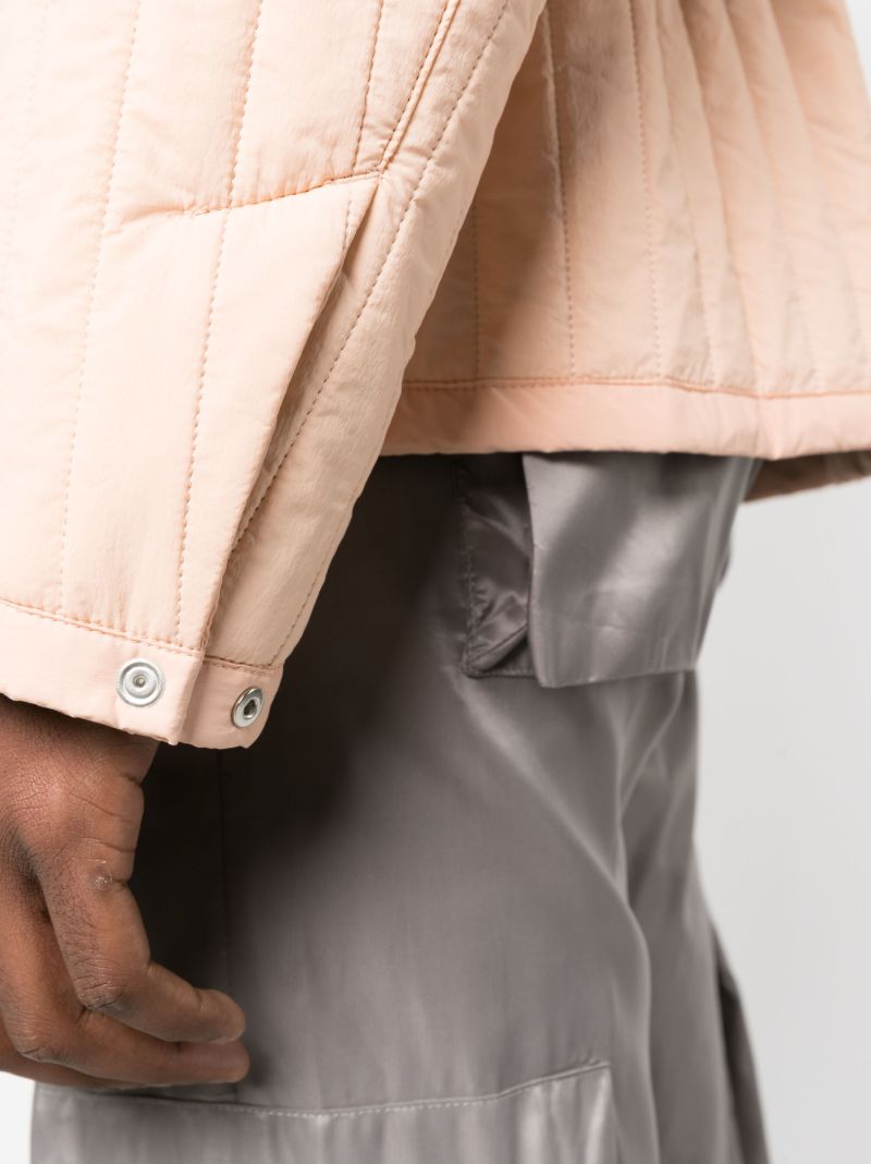Orange Quilted Tied-waist Jacket