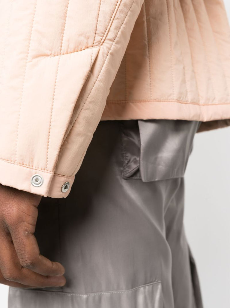 Orange Quilted Tied-waist Jacket