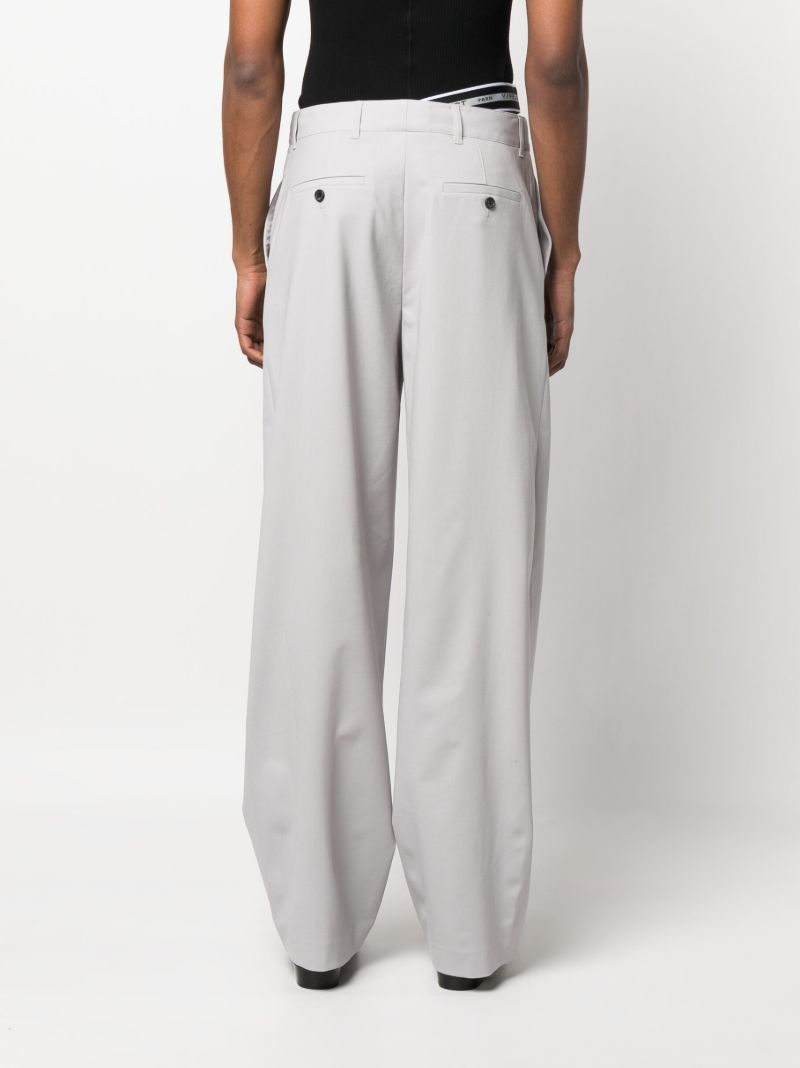 Grey Multi-waistband Wide-leg Trousers