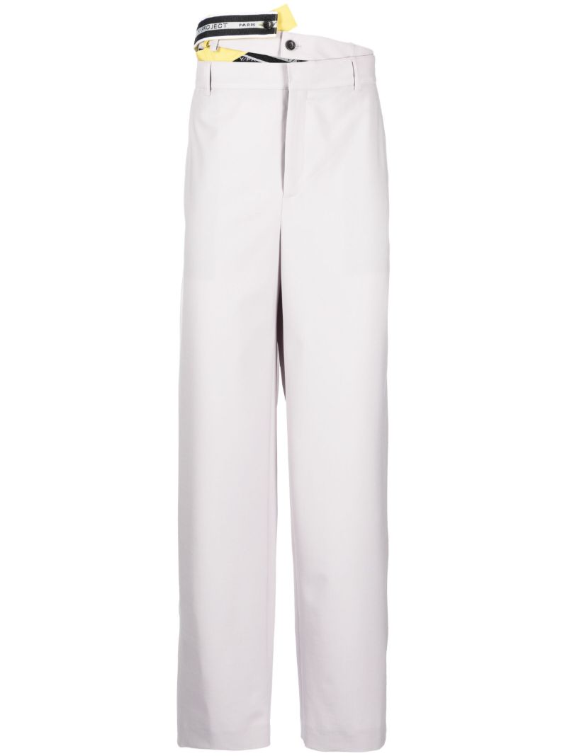 Grey Multi-waistband Wide-leg Trousers