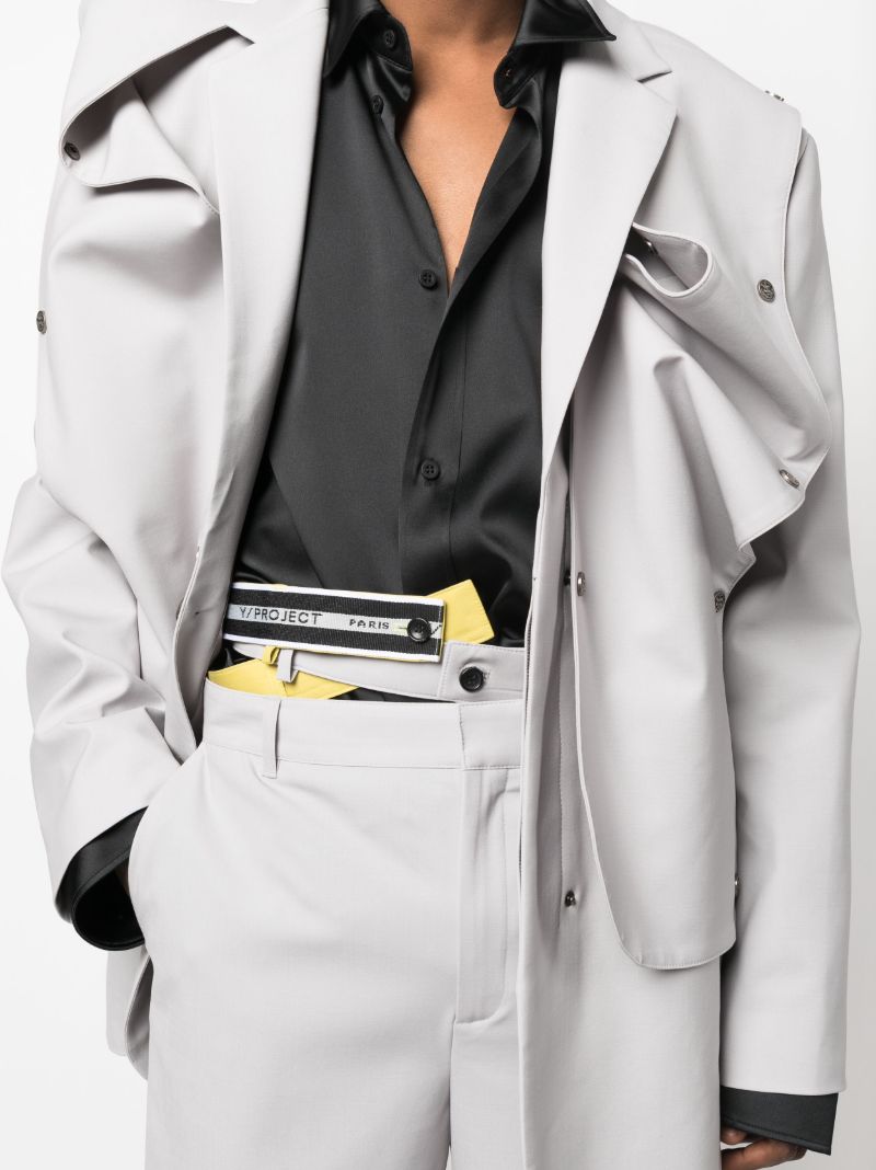 Grey Multi-waistband Wide-leg Trousers